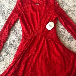 Red Lace Long Sleeve Altar’d State Dress